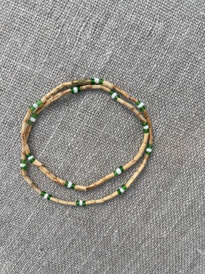 Green Tulsi Kanthi Mala, 21 cm