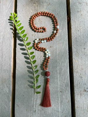 Aventurine and Blue Jasper Japa Mala, 108 Beads