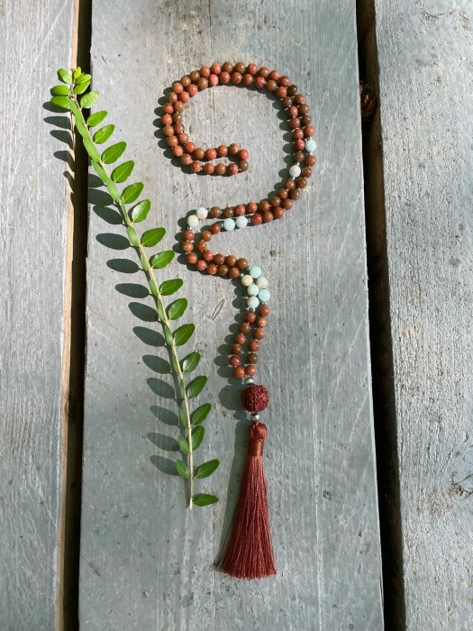 Aventurine and Blue Jasper Japa Mala, 108 Beads