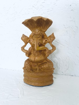 Wooden Ganesha Murti, 20 cm